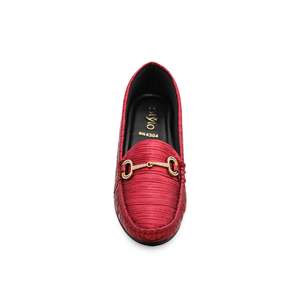 Mocassin tendance en toile bordeaux WN4304 - Product Image 1