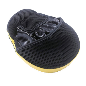 Guantes de Piel para Artes Marciales con Cierre de Velcro, Correa Ajustable para la Muñeca, Dedos Plegables, Unisex para Adultos, Negro y Amarillo - Product Image 6