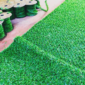 UV chứng nhận cỏ nhân tạo hàng rào Bảng điều khiển cây xanh phong cách trang trí tường cho vườn yếu tố đảm bảo cao - Product Image 3