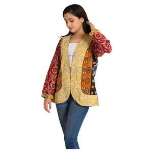 Handcrafted Bohemian Style Reversible Kantha Cotton <b>Jacket</b> <b>for</b> <b>Women</b> Floral Outerwear <b>for</b> All <b>Summer</b> Autumn Winter - Product Image 4