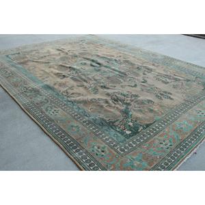 Alfombra Vintage, Alfombra Turca Extra Grande de 9.4x12.4 pies, Alfombra Ikat Azul Marrón - Product Image 3