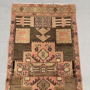 Alfombra Vintage de 2.6x10.4 pies, Alfombra Oriental Turca Marrón - Product Image 4