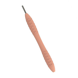 Miroir dentaire en silicone pêche avec poignée ergonomique texturée, outil de diagnostic réutilisable - Product Image 3