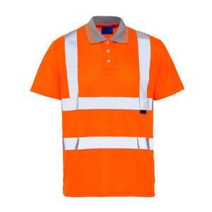 Polo de sécurité haute visibilité pour homme, manches courtes, 100% polyester, avec bande réfléchissante de qualité supérieure - Product Image 4