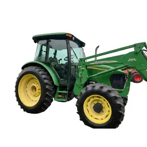 Uygun fiyatlı 2005 JOHN DEERE traktör 5525 temiz orijinal ikinci el yeni tekerlekli traktör 4x4wd John Deere ön yükleyici 75HP ile