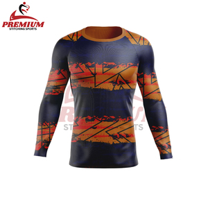 Hombres de manga larga Rash Guard Color sólido de secado rápido transpirable Fitness Wear cómodo para la venta - Product Image 1