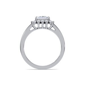 Élégante bague halo en diamant taille princesse 1,28 ct |   Bague d'anniversaire classique en argent sterling 925 massif avec halo carré - Product Image 4