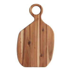 Planche à découper ronde en bois de noyer avec poignée en cuir Planche à découper moderne pour fromage Fruits Apéritifs et collations - Product Image 2