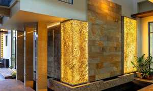 แผ่นไม้อัดบล็อกหินทรายแบบโปร่งแสงยืดหยุ่นหินชนวนธรรมชาติสำหรับติดผนัง - Product Image 3