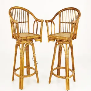 最优惠的价格优雅的生活方式竹凳带靠背高酒吧椅厨房休息室咖啡屋酒吧椅