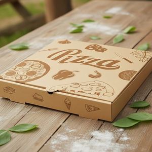 Caja de Pizza de Papel Kraft Ecológica de Calidad para Restaurantes, Apta para Microondas y con Tamaño Personalizable para Pizzerías y Cadenas de Franquicias - Product Image 4
