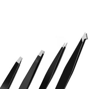 Juego profesional de pinzas para cejas de acero inoxidable, pinzas de belleza con punta inclinada y logotipo personalizado para salón y uso Personal, directo de fábrica - Product Image 4