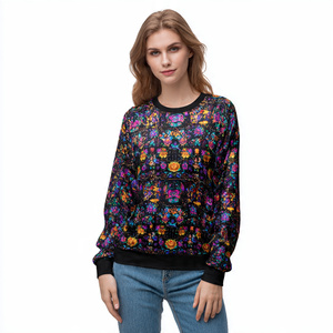 OEM impreso invierno Sudadera Mujer cuello redondo manga larga sublimación Sudadera Mujer Streetwear estampado sudaderas señoras - Product Image 1