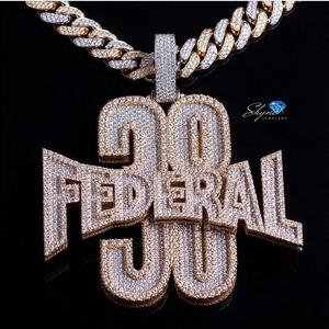 Pendentif personnalisé en argent S925 plaqué or 18 carats, diamant glacé, moissanite, or blanc, luxe unisexe, pour rappeur - Product Image 1