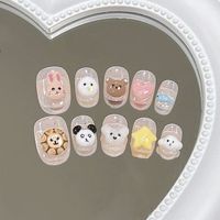 Vente chaude Belle Fille Appuyez Sur Les Ongles 3D Animal Cuty Conception En Gros Faux Ongles