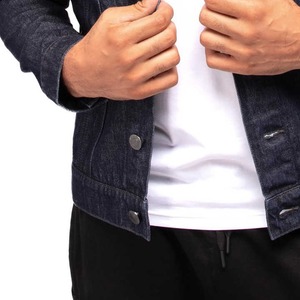 Veste en jean décontractée pour homme 100 % coton biologique pour l'hiver, col patchwork vintage personnalisé, écologique, respirante, style urbain - Product Image 5