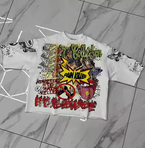 Custom Logo 100% Cotton Boxy Fit <b>Cropped</b> Casual Vintage Streetwear Oversized Heavy (300 Grams) Knitted Solid Blank Clothing - Product Image 1