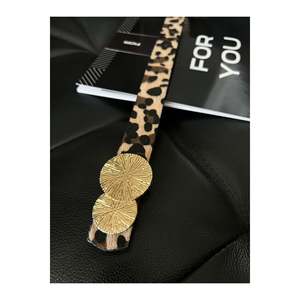 Ceinture pour femme à boucle ronde dorée, ceinture pour pantalon, ceinture pour veste, ceinture pour robe, ceinture pour chemise - Léopard - Product Image 2