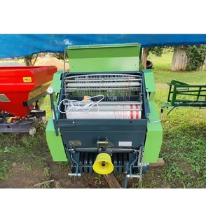 Presse à balles rectangulaire avec moteur et boîte de vitesses, machine à emballer automatique pour herbe humide/sèche, garantie de 3 ans - Product Image 1