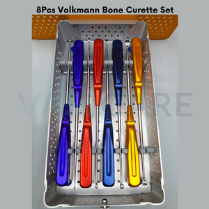 Juego de 8 curetas ortopédicas para huesos Volkmann con caja de esterilización, curetas cervicales arcoíris, juego de mangos de Color, juego de curetas para columna vertebral - Product Image 6
