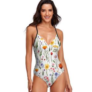 Shanhao Tendance estivale Maillot de bain 2 pièces pour femme, uni, avec strass, pompons et appliques en dentelle, encolure licou, Spandex/Polyester - Product Image 4