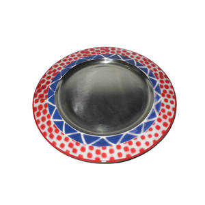 Assiette de service en émail avec bordure imprimée, design créatif, décoration de table de haute qualité, forme ronde - Product Image 4