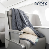 Couverture d'avion matelassée durable en polyester recyclé RPET, couverture de voyage durable pour l'avion, vente en gros