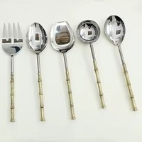 Ensemble de saladiers décoratifs en acier inoxydable avec manche en forme de feuille, écologiques et compatibles lave-vaisselle