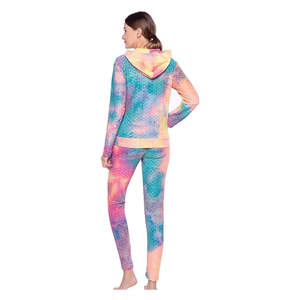 Conjunto de chándal con capucha para mujer al por mayor, conjunto de chándal cómodo de algodón para invierno con cremallera completa personalizada impresa en diferentes colores para mujer - Product Image 2