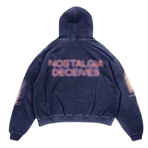 Streetwear personnalisé en vrac, sweat à capuche vintage délavé à l'acide, DTG, 500gsm, avec pierre d'impression numérique - Product Image 5