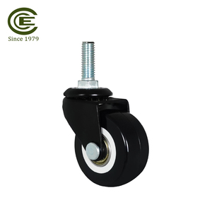 Rueda Giratoria de PVC con Eje Roscado M10 de 50 mm, Rueda de Repuesto para Muebles Eléctricos Negros - Product Image 3