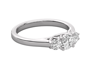 แหวนหมั้นเพชรสำหรับผู้หญิงแหวนทอง14K & เงินสเตอร์ลิงแบบกลมโตขึ้นรูปสวยงามได้รับการรับรองจาก VVS - Product Image 4