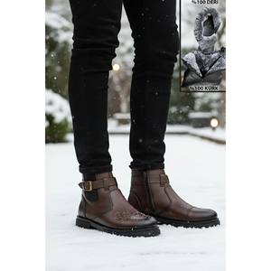 Stivali da Neve in Vera Pelle da Uomo con Fodera in Pelliccia e Cerniera - Product Image 6