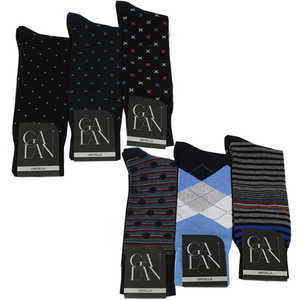 Ensemble de 6 paires de chaussettes habillées pour hommes, sportives, pour usage quotidien, en spandex et polyester, motifs variés de personnages de bande dessinée, couleur marron joyeuse, cadeau - Product Image 1