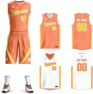 Ensemble de maillot de basket-ball personnalisé par sublimation, bleu clair et blanc dégradé, maillot et short - Product Image 3