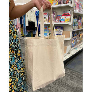 <b>Large</b> Eco-Friendly Recycled <b>Canvas</b> Grocery <b>Bag</b> Washed Relaxed with Letter Pattern Reusable Beach <b>Bag</b> for Advertising Shopping - Product Image 6