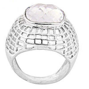 Bague en argent 925 bohème en quartz pour femmes, bijoux fantaisie faits à la main avec pierre naturelle en forme de poire, plaqué rhodium, élégant et tendance - Product Image 1