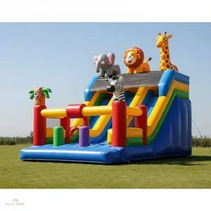 Tobogán Inflable Grande con Temática de Zoológico para Parques de Diversiones - Product Image 5