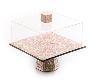 Petite Vaisselle Café Maison Couvercle Acrylique Transparent Carré Nacre Plateau de Service en Résine Offre Spéciale Personnalisé Bois Métal Décor Alimentaire - Product Image 5