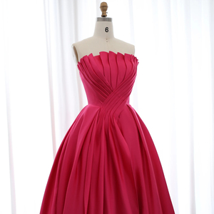 Robes de <span class=keywords><strong>soirée</strong></span> formelles de style bohème Jancember SF011, fuchsia, plissées, coupe trapèze - Product Image 6