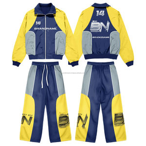 Ensemble de survêtement coupe-vent respirant pour homme grande taille, veste et pantalon de jogging légers, ensemble deux pièces coupe-vent - Product Image 2