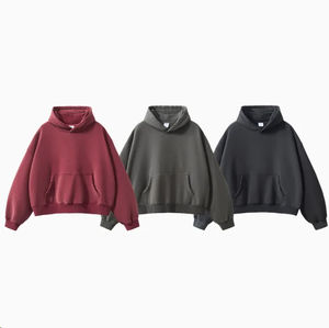 Nouveauté : sweat-shirt vintage surdimensionné pour homme, 350g, couleur unie, doublé en polaire, à épaules tombantes, pour l'automne - Product Image 5