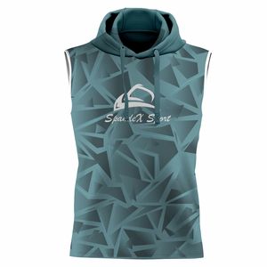 Haute qualité été hommes couleur unie Streetwear sportif sans manches débardeurs à capuche et Shorts - Product Image 3