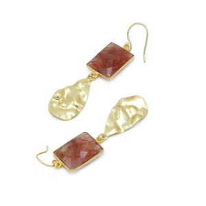 Boucles d'oreilles à la mode DUA en laiton plaqué or 18 carats pour femmes. - Product Image 4