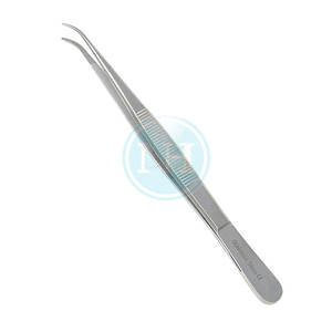 Pinces à pansements courbées dentelées pour la manipulation délicate des tissus en usage clinique Pinces à pansements courbées dentelées professionnelles - Product Image 6