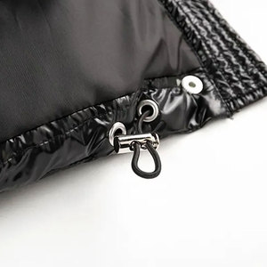 High Quality Breathable Women Crop Puffer Jacket Short Winter <b>Coat</b> with Hood Zipper Closure Stylish Genuine Leather <b>Stand</b> Collar - Product Image 6