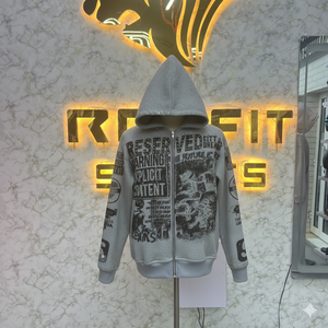 Sudadera con Capucha y Cremallera de la Mejor Calidad a Precio Competitivo, Chaqueta con Cremallera y Pedrería, Lavado Ácido, Estilo Vintage, Sudadera de Forro Polar para Hombre, Ropa Urbana - Product Image 5