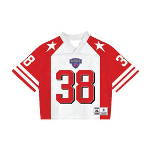 Camiseta Deportiva Personalizada de Gran Tamaño, Estilo Cuadrado y Corto, con Estampado por Sublimación, Estilo Urbano, Retro, de Malla, para Fútbol Americano - Product Image 1