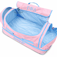 Valise à roulettes portable Gamma Phi Delta Sorority en Cordura, bagage cabine, roues lisses, poignée télescopique, grande capacité