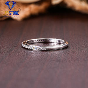 0.196 TDW banda de diamantes redondos anillo de compromiso de oro blanco de 18 quilates Joyería de diamantes Cvd/Hpht - Product Image 2